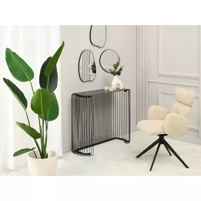 IRAKLI designer konzolasztal - fekete márvány / fekete