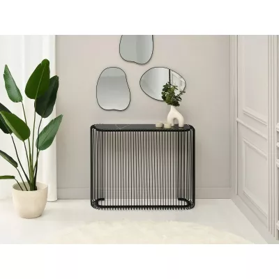 IRAKLI designer konzolasztal - fekete márvány / fekete