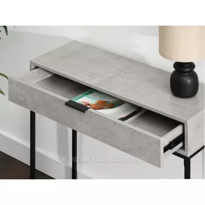 NIRAI konzolasztal fiókkal - beton / fekete