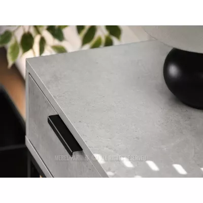 Keskeny konzolasztal NIRAI - beton / fekete