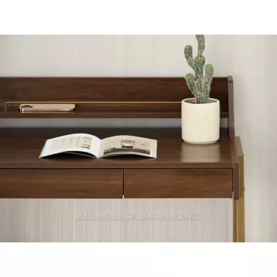 Minimalista íróasztal RENO - dió / arany