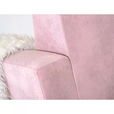Skandináv fotel HOLMARA - rózsaszín / bükk