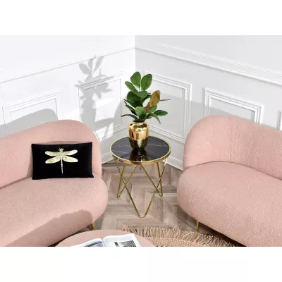 Designer dohányzóasztal RAMAL - fekete márvány / arany