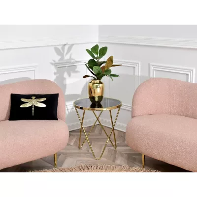 Designer dohányzóasztal RAMAL - fekete márvány / arany