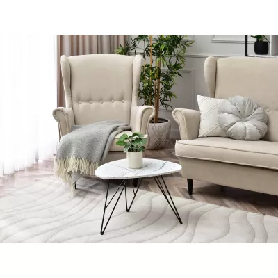 ALIRIO 60-as design dohányzóasztal - fehér márvány / fekete