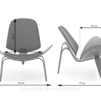 DAHL designer fotel - világos bézs / tölgy