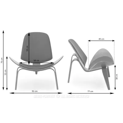 DAHL designer fotel - világos bézs / tölgy