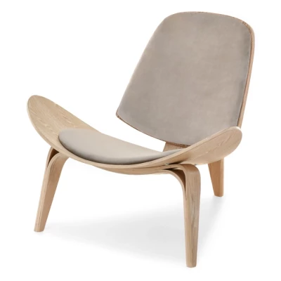 DAHL designer fotel - világos bézs / tölgy