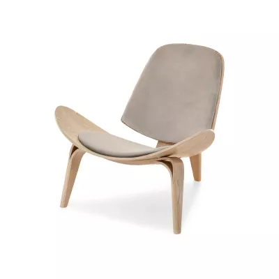 DAHL designer fotel - világos bézs / tölgy