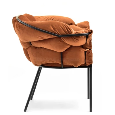 BARTOL kárpitozott designer fotel - réz / fekete