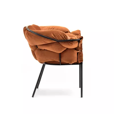 BARTOL kárpitozott designer fotel - réz / fekete