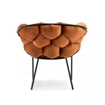 BARTOL kárpitozott designer fotel - réz / fekete