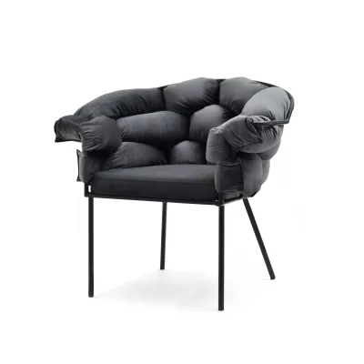 BARTOL kárpitozott designer fotel - grafit / fekete