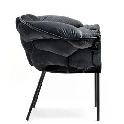 BARTOL kárpitozott designer fotel - grafit / fekete