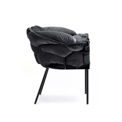BARTOL kárpitozott designer fotel - grafit / fekete