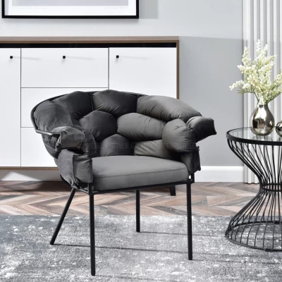 BARTOL kárpitozott designer fotel - grafit / fekete