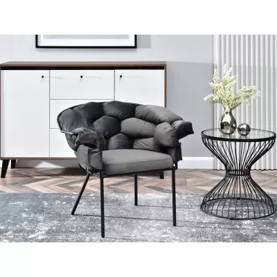 BARTOL kárpitozott designer fotel - grafit / fekete