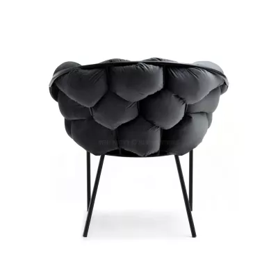 BARTOL kárpitozott designer fotel - grafit / fekete