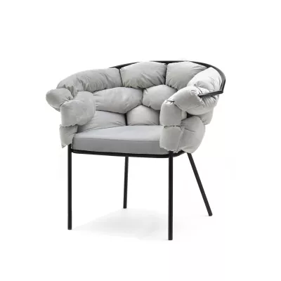 BARTOL kárpitozott designer fotel - szürke / fekete