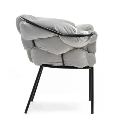 BARTOL kárpitozott designer fotel - szürke / fekete