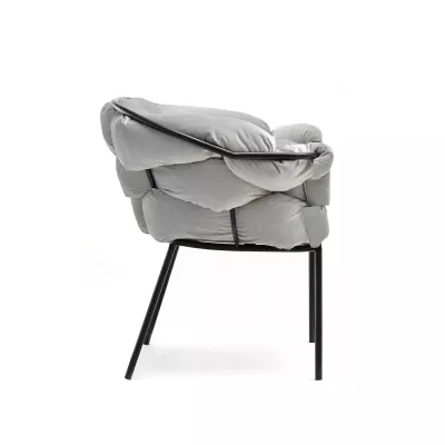 BARTOL kárpitozott designer fotel - szürke / fekete