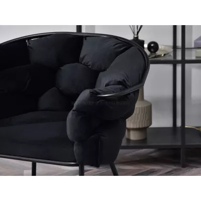 BARTOL kárpitozott designer karosszék - fekete