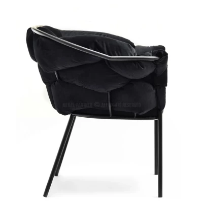 BARTOL kárpitozott designer karosszék - fekete