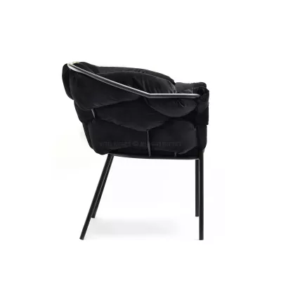 BARTOL kárpitozott designer karosszék - fekete