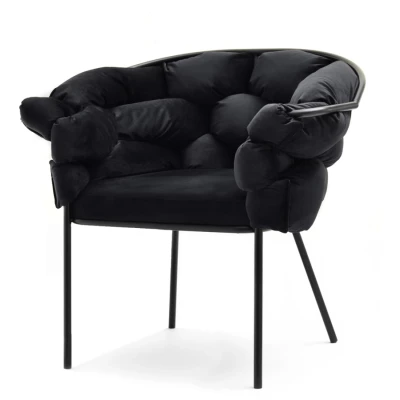 BARTOL kárpitozott designer karosszék - fekete
