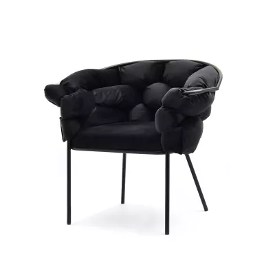 BARTOL kárpitozott designer karosszék - fekete
