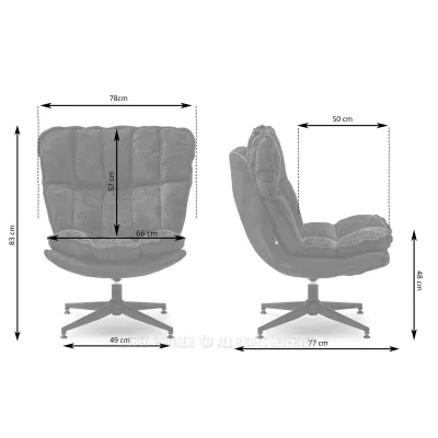 Designer fotel HEVERT - fekete