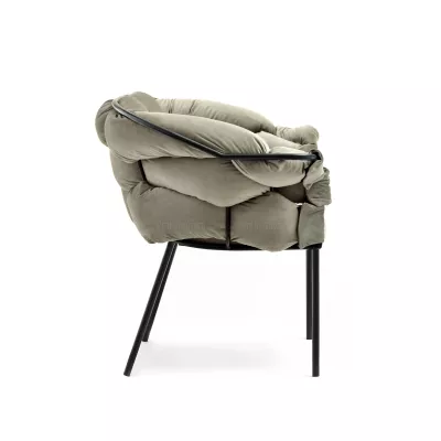 BARTOL kárpitozott designer fotel - homokszínű / fekete
