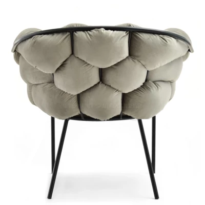 BARTOL kárpitozott designer fotel - homokszínű / fekete