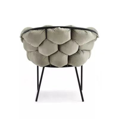 BARTOL kárpitozott designer fotel - homokszínű / fekete
