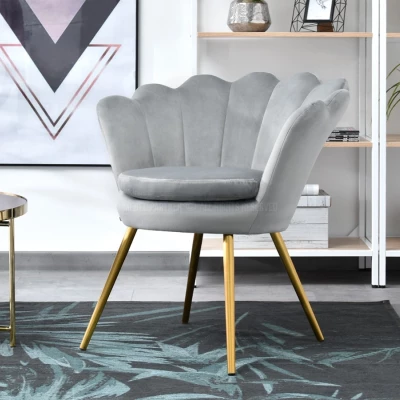AVIDAN designer fotel - szürke / arany
