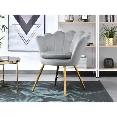 AVIDAN designer fotel - szürke / arany