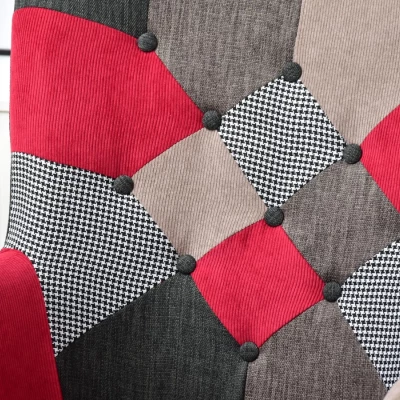 JORG hintaszék - piros patchwork / fekete / bükk