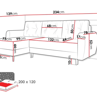 CAMARILO sarokkanapéágy - szürke CAMARILO sarokkanapéágy - szürke