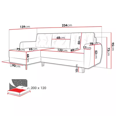 CAMARILO sarokkanapéágy - szürke