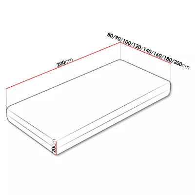 Kétoldalas rugós matrac 80x200 BRUNI