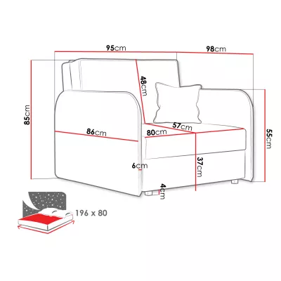 BELA LOFT 1 kanapéágy - szürke 2
