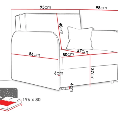 BELA LOFT 1 kanapéágy - kőrisfa