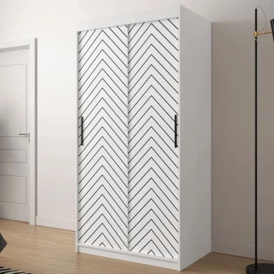 Keskeny gardrób 100 cm ORIOT - fehér / fekete