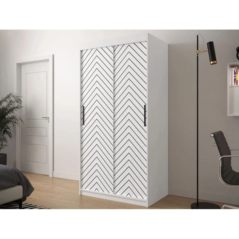 Keskeny gardrób 100 cm ORIOT - fehér / fekete