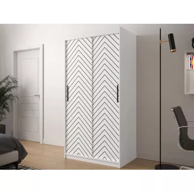 Keskeny gardrób 100 cm ORIOT - fehér / fekete