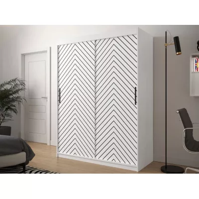 Gardróbszekrény 150 cm tolóajtós ORIOT - fehér / fekete