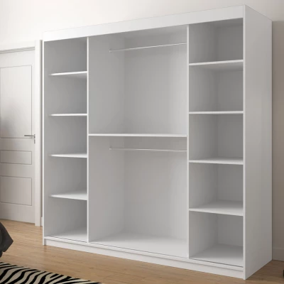 Magas gardróbszekrény 200 cm tolóajtókkal ORIOT - artisan tölgy / fekete