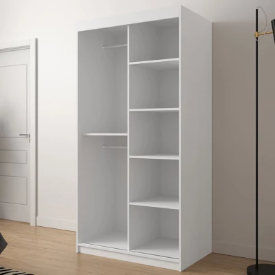 Keskeny tükrös gardrób 100 cm ORIOT - artisan tölgy / fekete
