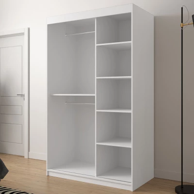 Keskeny tükrös gardrób 120 cm ORIOT - fekete / artisan tölgy
