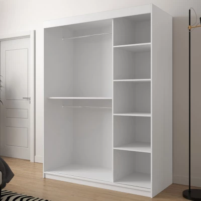 Gardróbszekrény 150 cm tükörrel ORIOT - artisan tölgy / fekete
